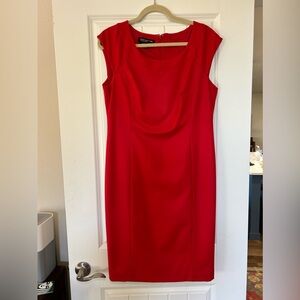 New York Jones Collection red stretch sheath dress size 10
